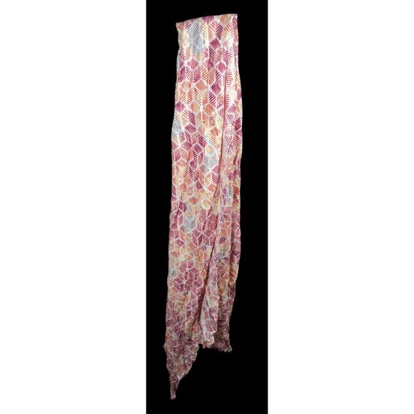 Warm Tone Floral Rainbow Print Lightweight Scarf - Picture 4 of 8
